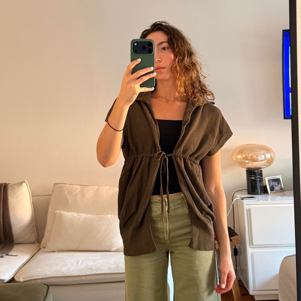 Sarah Pacini Olive Green Cardigan